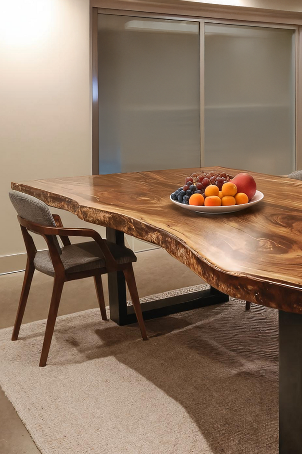 Furniture Decor Modern Solid Wood Dining Table Sleek Edge