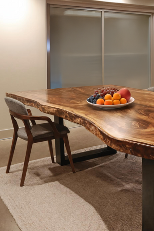 Furniture Decor Modern Solid Wood Dining Table Sleek Edge