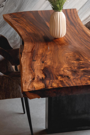 Furniture Decor Modern Wooden Live Edge Dining Table Minimal
