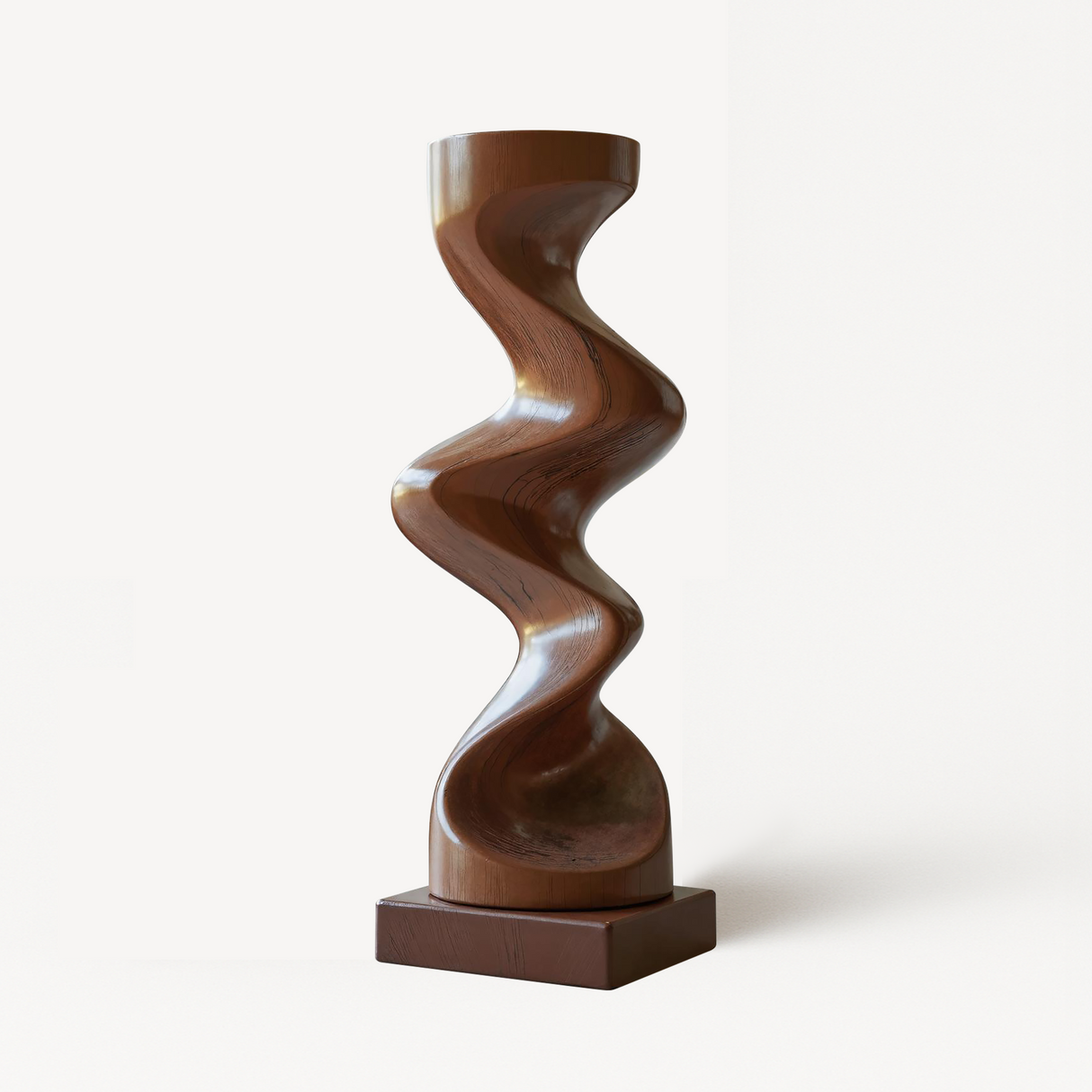 Rustic Solid Wood Abstract Sculpture For Patio Design