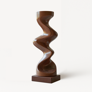 Rustic Solid Wood Abstract Sculpture For Patio Design