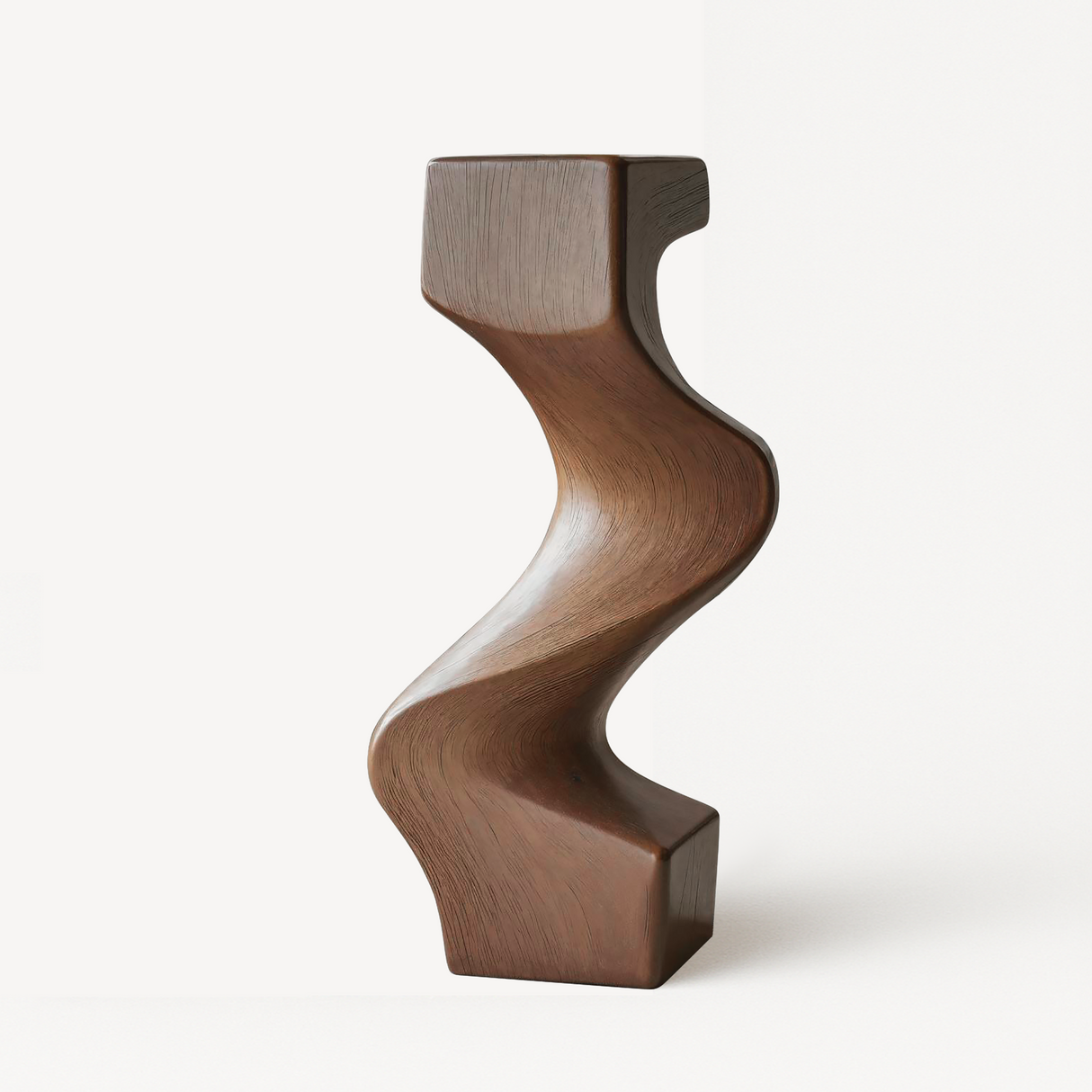 Mid Century Wooden Abstract Sculpture For Furniture Decor