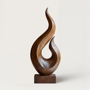 Handcrafted Abstract Wood Statue For Home Accent