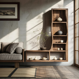 Handcrafted Solid Wood Bookshelf For Decor And Storage