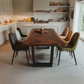 Kitchen Decor Mid Century Wooden Live Edge Dining Table