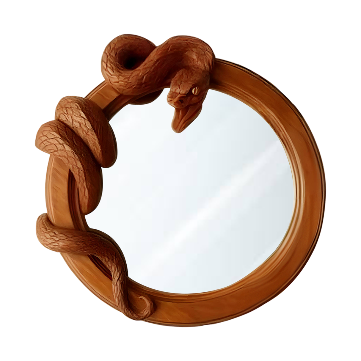 Wild Serpent Carved Mirror For Jungle Themed Bathroom