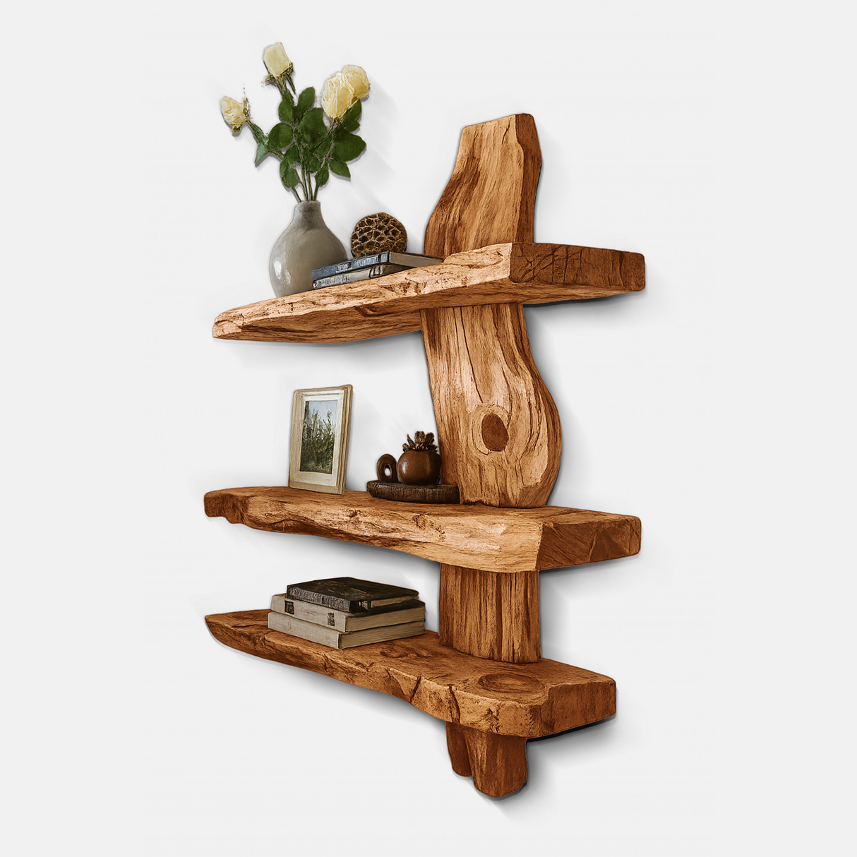 Rustic Wall Shelf For Bedroom Or Reading Corner Display