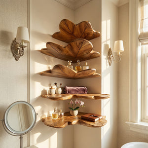 Modern Leaf Floating Shelf Bedroom Wall Decor Display
