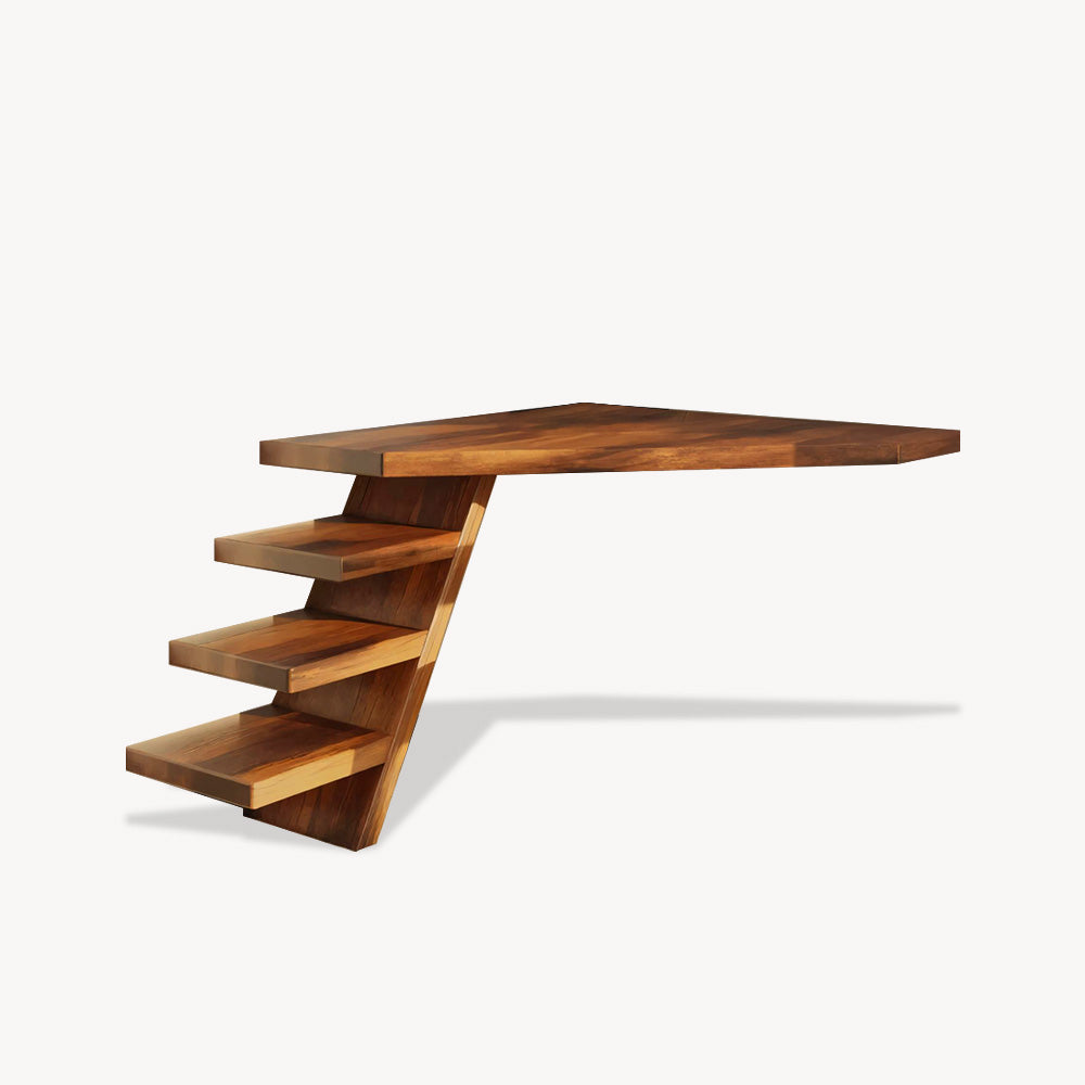 Minimalist Floating Corner Desk With Shelves For Small Home Office Workspace