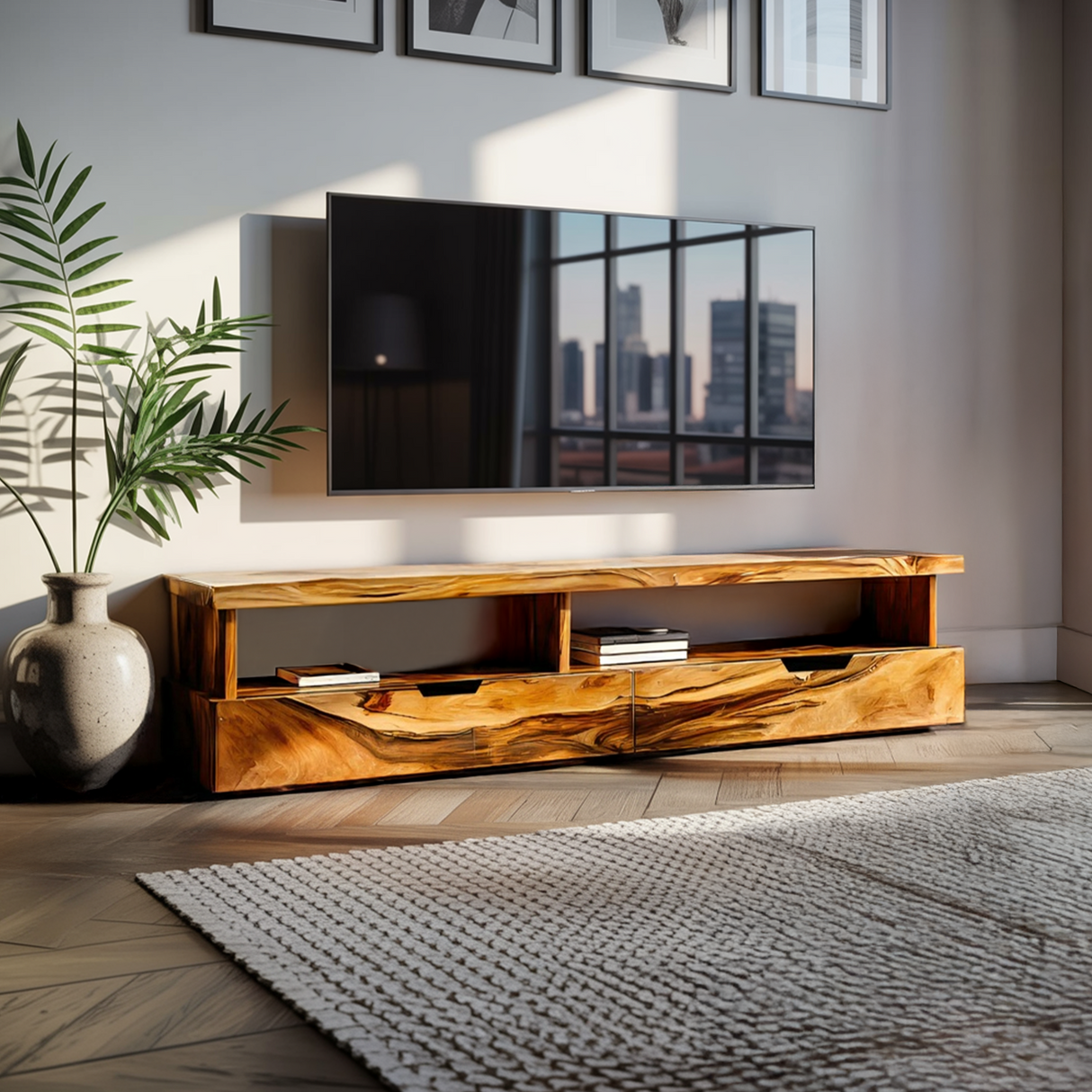 Minimalist TV Stand With Functional Design For Living