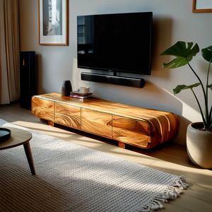 Rustic TV Cabinet With Natural Finishes For Living Room