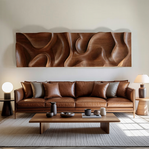 Minimalist Wall Art With 3D Carved For Living Room