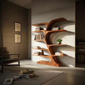 Organic Curved Bookshelf For Open Space