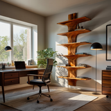 Contemporary Wood Wall Mounted Bookshelf For Home Interior
