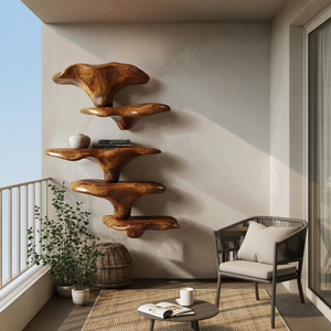 Mid Century Wooden Mushroom Shelf For Living Room Furniture Decor