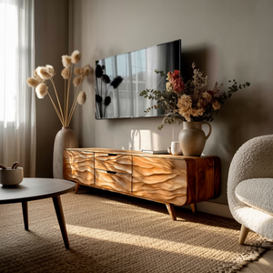 Handcrafted TV Stand With Stylish Storage For Living Room
