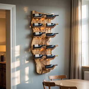 Farmhouse Live Edge Wine Holder For Living Room Furniture