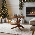 Handcrafted Wooden End Table For Living Room Christmas Accent Piece