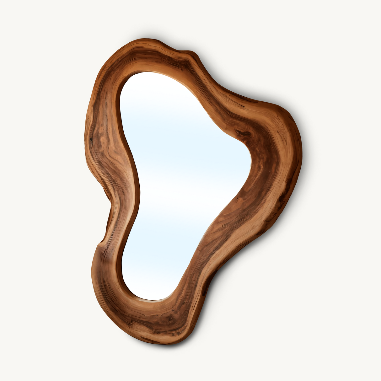 Organic Sculpted Wall Mirror With Wavy Frame For Entryway And Living Room