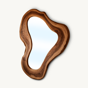 Organic Sculpted Wall Mirror With Wavy Frame For Entryway And Living Room