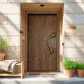 Modern Sculpted Front Door With Carved Design For Contemporary Entryway And Home