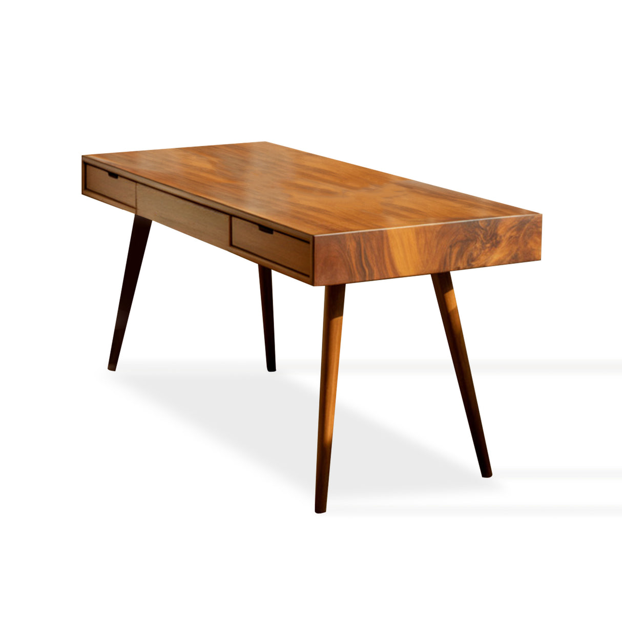 Mid Century Modern Writing Desk With Drawers For Home Office