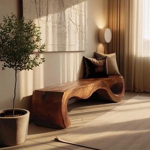 Organic Sculptural Bench For Entryway Or Living Room