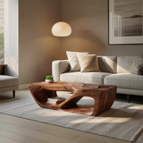 Modern Coffee Table With Curved Storage For Living Room