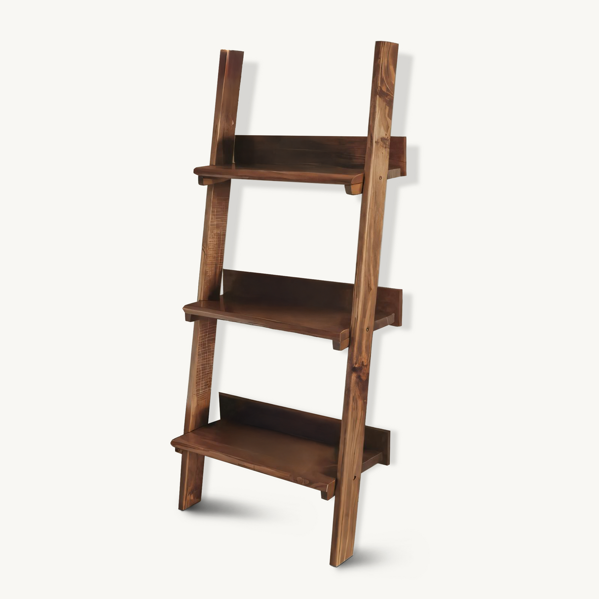 Rustic Ladder Shelf With Tiered Display For Bedroom And Living Room