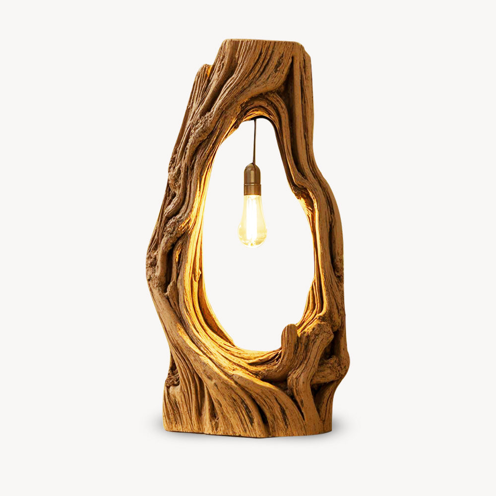 Rustic Floor Lamp With Exposed Bulb For Living Room
