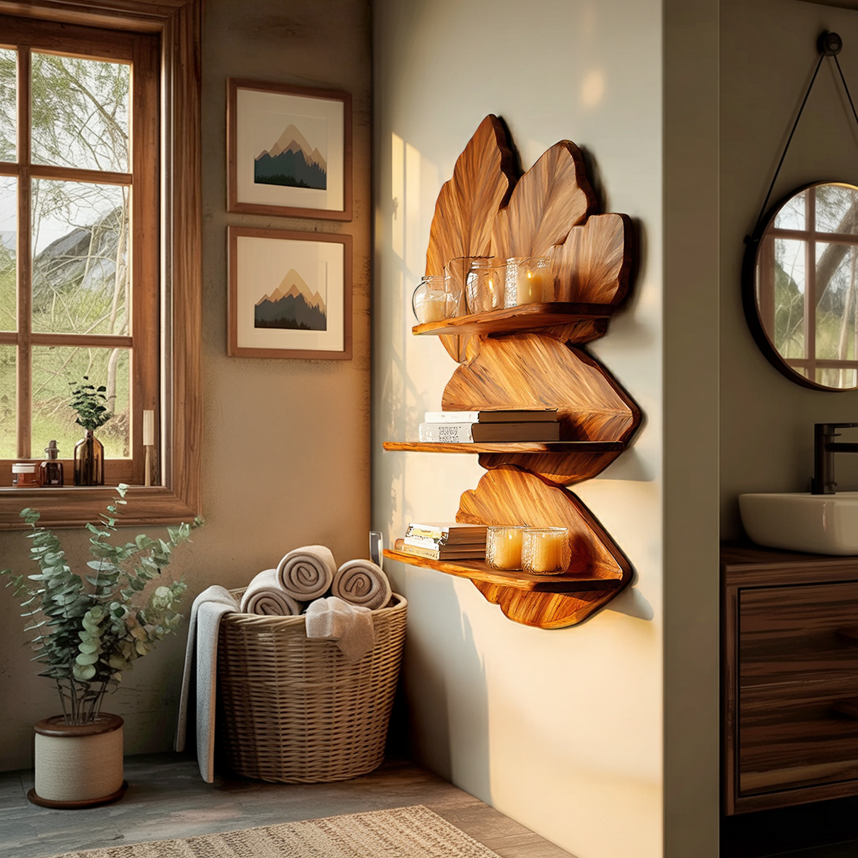 Modern Live Edge Floating Shelf For Bedroom Wall Decor Storage
