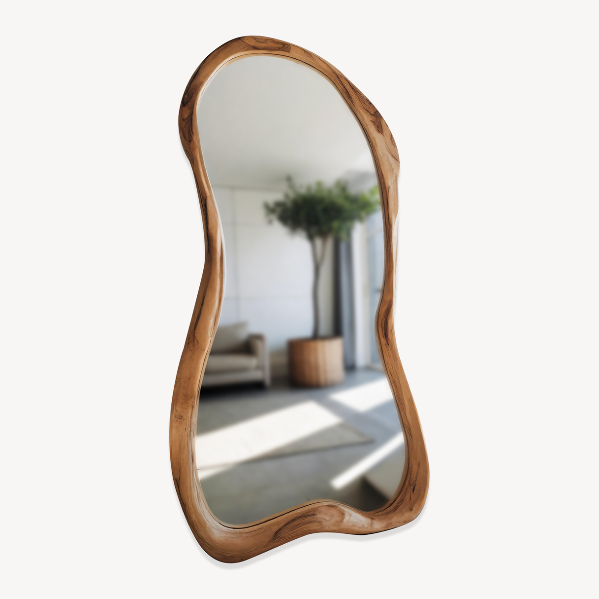 Organic Full Length Mirror With Wavy Edge For Living Room And Dressing Corner