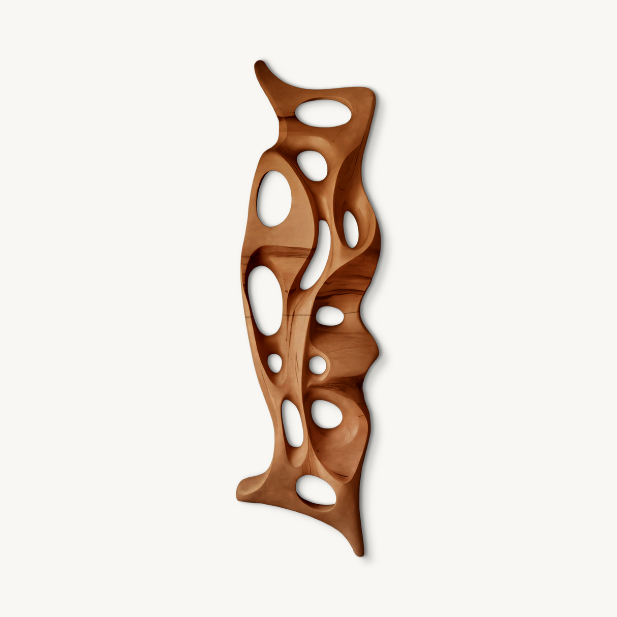 Organic Wall Sculpture Shelf Carved Display Piece For Living Room And Hallway