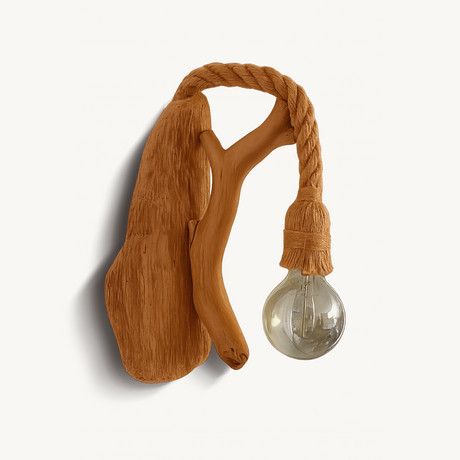 Rustic Wall Light Featuring Driftwood For Living Room