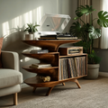 Modern Wooden Record Stand For Bedroom Interior Design Style