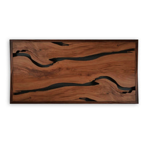 Contemporary Live Edge Headboard With Natural Woodgrain