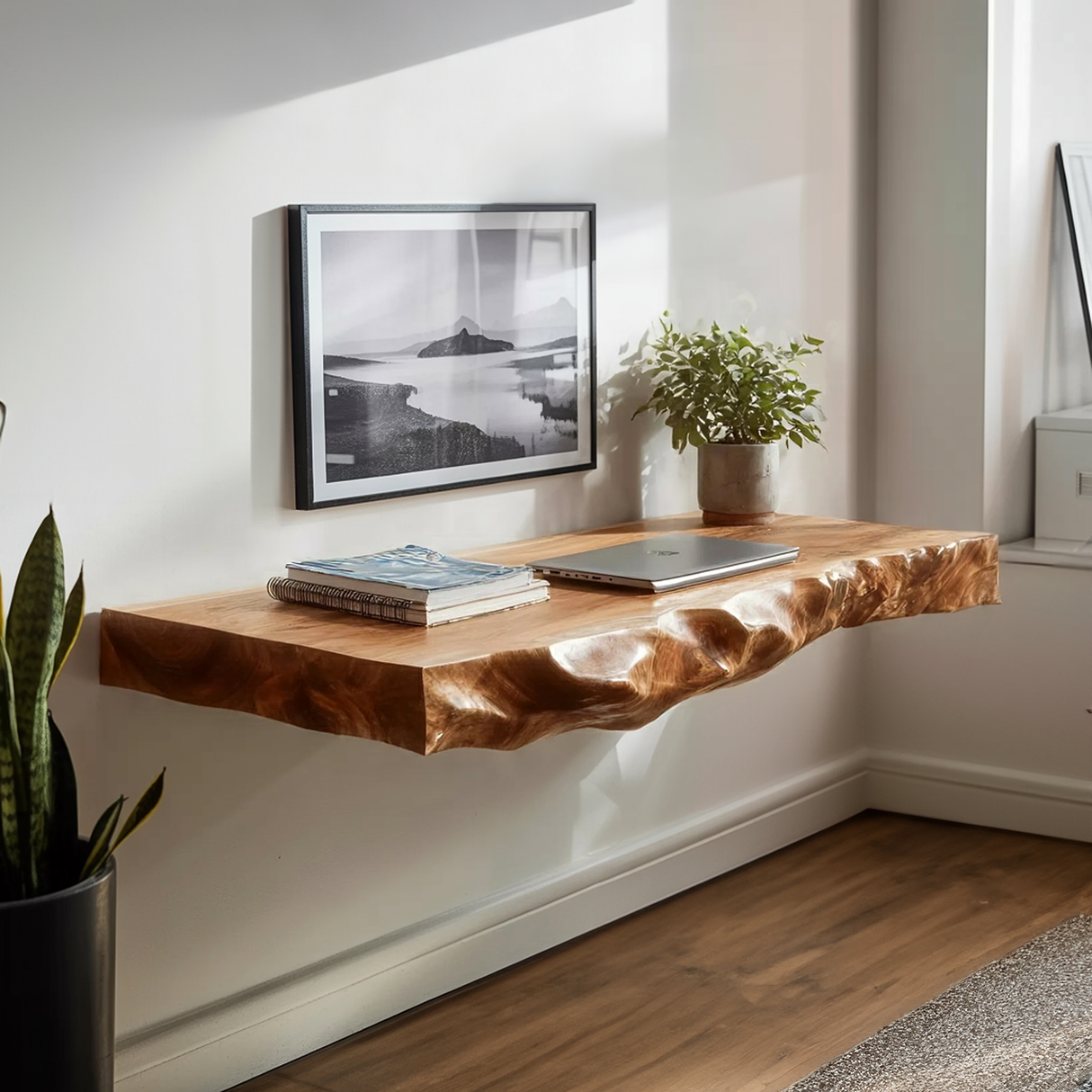Minimalist Organic Wall Mounted Desk For Home Office