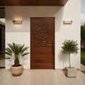 Modern Wave Pattern Front Door Design For Entryway
