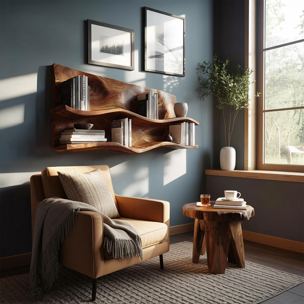 Farmhouse Wooden Entryway Organizer Shelf For Hallway Storage
