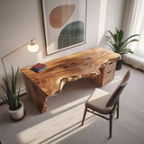 Handcrafted Live Edge Desk For Office Or Workspace