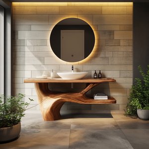 Handcrafted Solid Wood Vanity For Natural Interiors