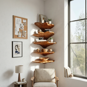 Minimalist Leaf Corner Shelf Bedroom Wall Decor Display