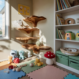 Handcrafted Solid Wood Mushroom Shelf For Entryway And Living Room Decor