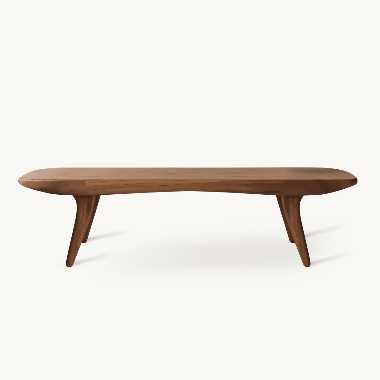 Curved Minimalist Organic Bench For Entryway Bedroom And Living Room