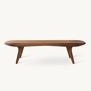 Curved Minimalist Organic Bench For Entryway Bedroom And Living Room