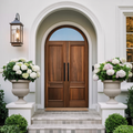 Modern Arched Entry Door For Minimalist Contemporary Home
