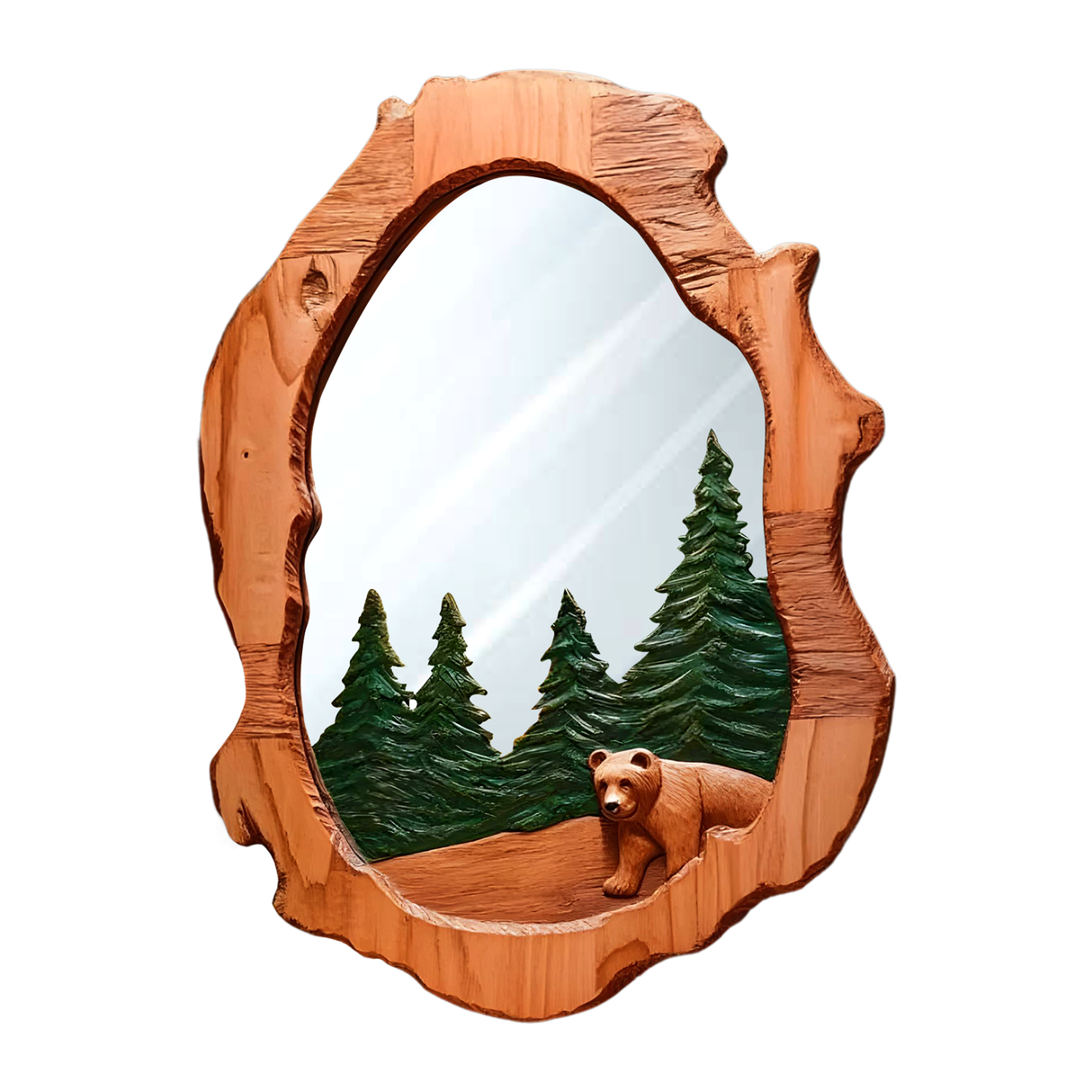 Rustic Bear Mirror For Cabin Lodge Bathroom Decor