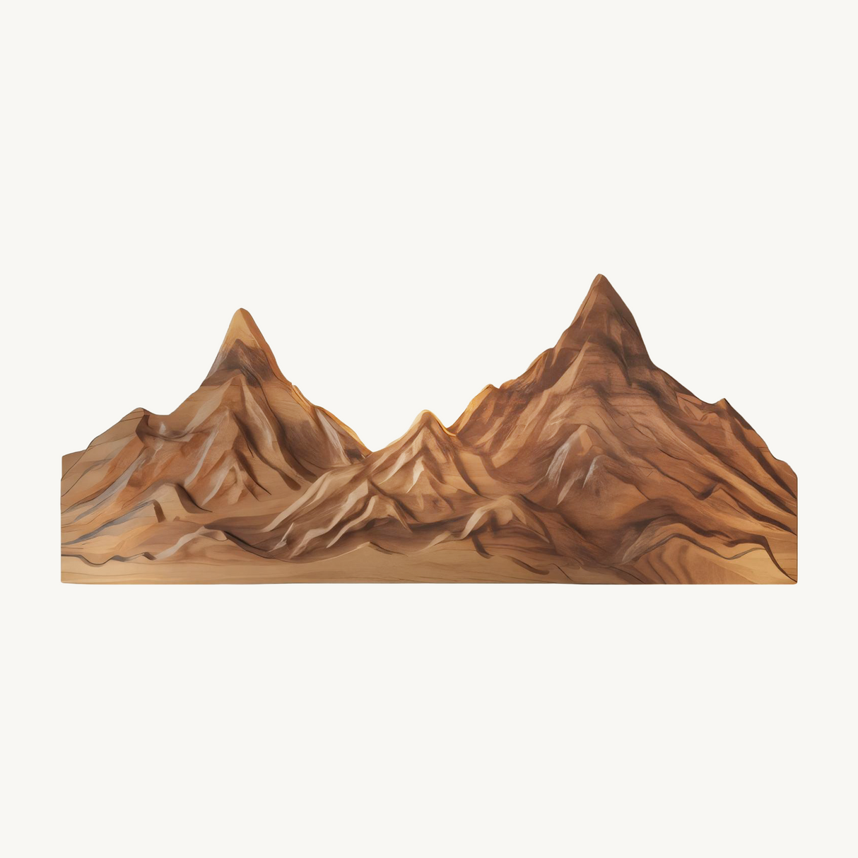Rustic Mountain Wall Art Sculpture Hand Carved For Bedroom And Living Room