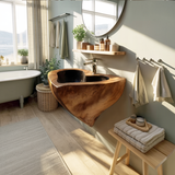 Mid Century Solid Wood Vanity Sink For Modern Bathroom Furniture Decor