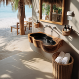Modern Live Edge Wood Basin For Contemporary Bathroom Interior Design